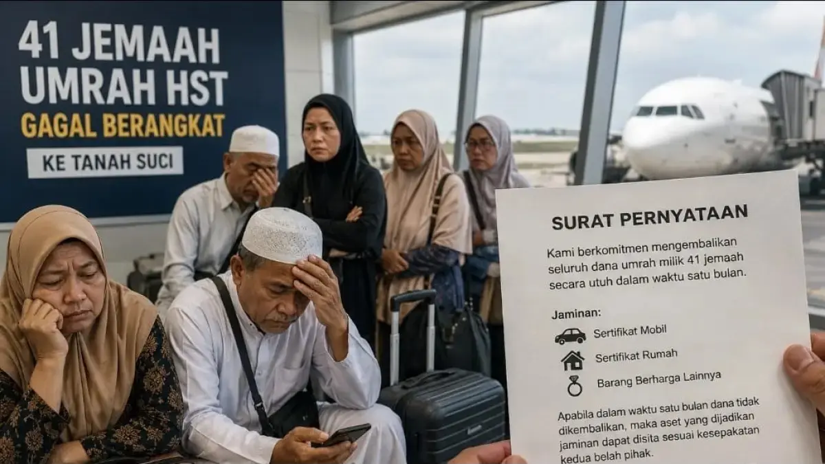 Ilustrasi jamaah umrah. (AI)