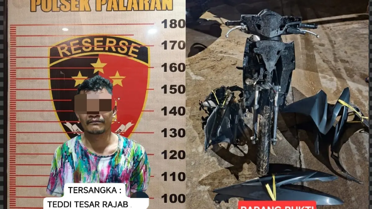 Tersangka dan barang bukti.