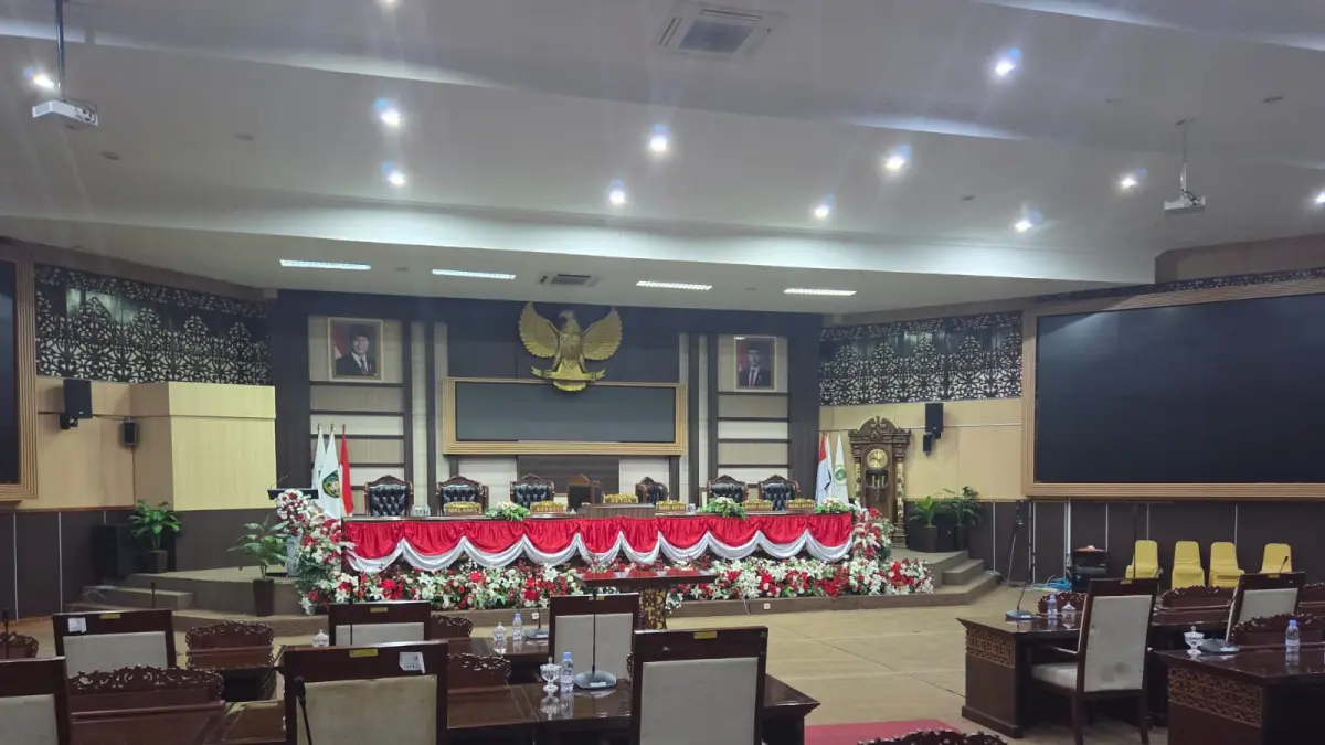 Suasana ruang sidang utama DPRD Kukar usai batalnya tiga rapat paripurna (Elmo/Prokal.co)