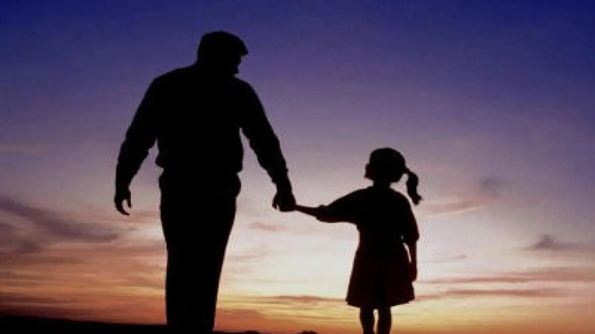 Ilustrasi ayah dan anak perempuannya.