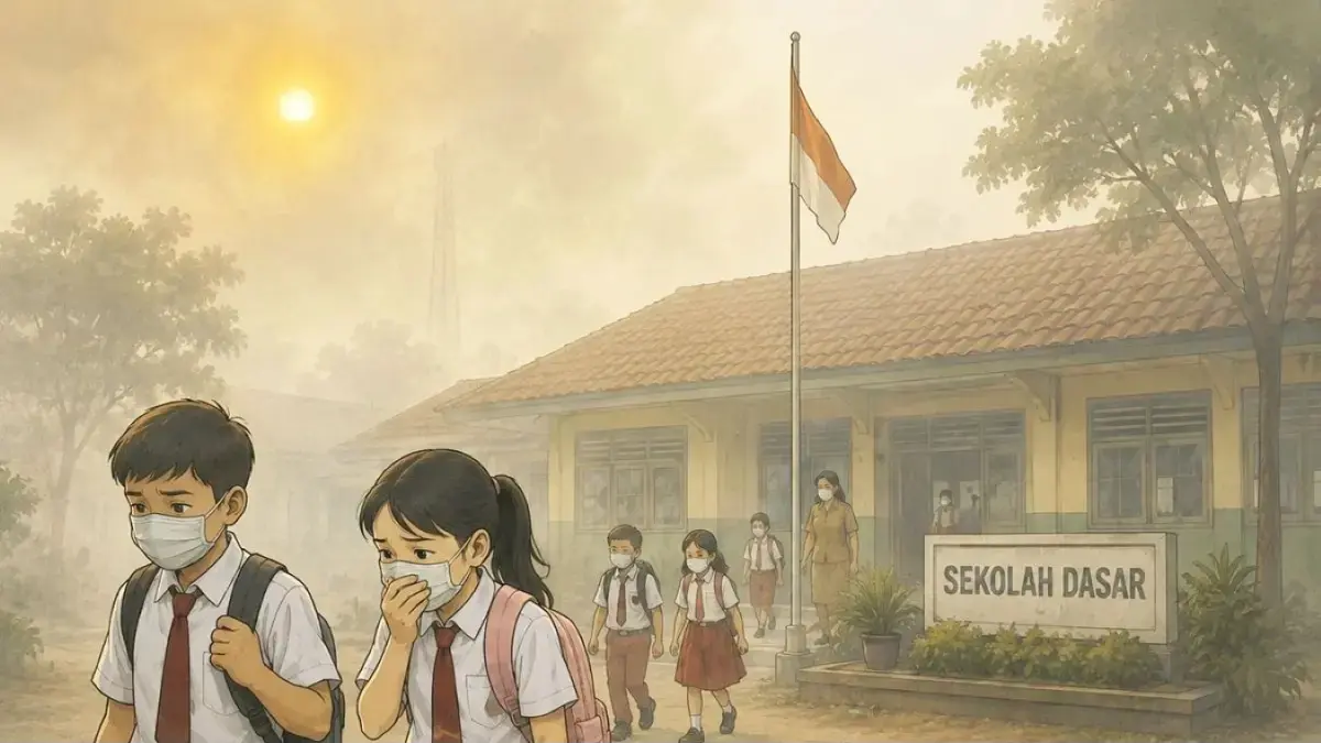 Penyesuaian jam sekolah hingga belajar dari rumah jadi opsi jika kabut asap memburuk di Kotawaringin Timur (Kotim). (AI)
