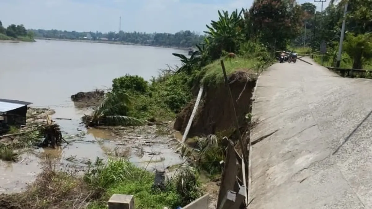 Longsor yang terjadi di Desa Batuq, Kecamatan Muara Muntai (Istimewa)