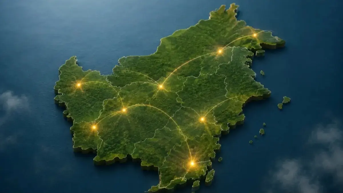 Peta ilustrasi investasi Kalimantan yang menggambarkan sebaran proyek strategis dan peluang investasi di berbagai wilayah Pulau Kalimantan.