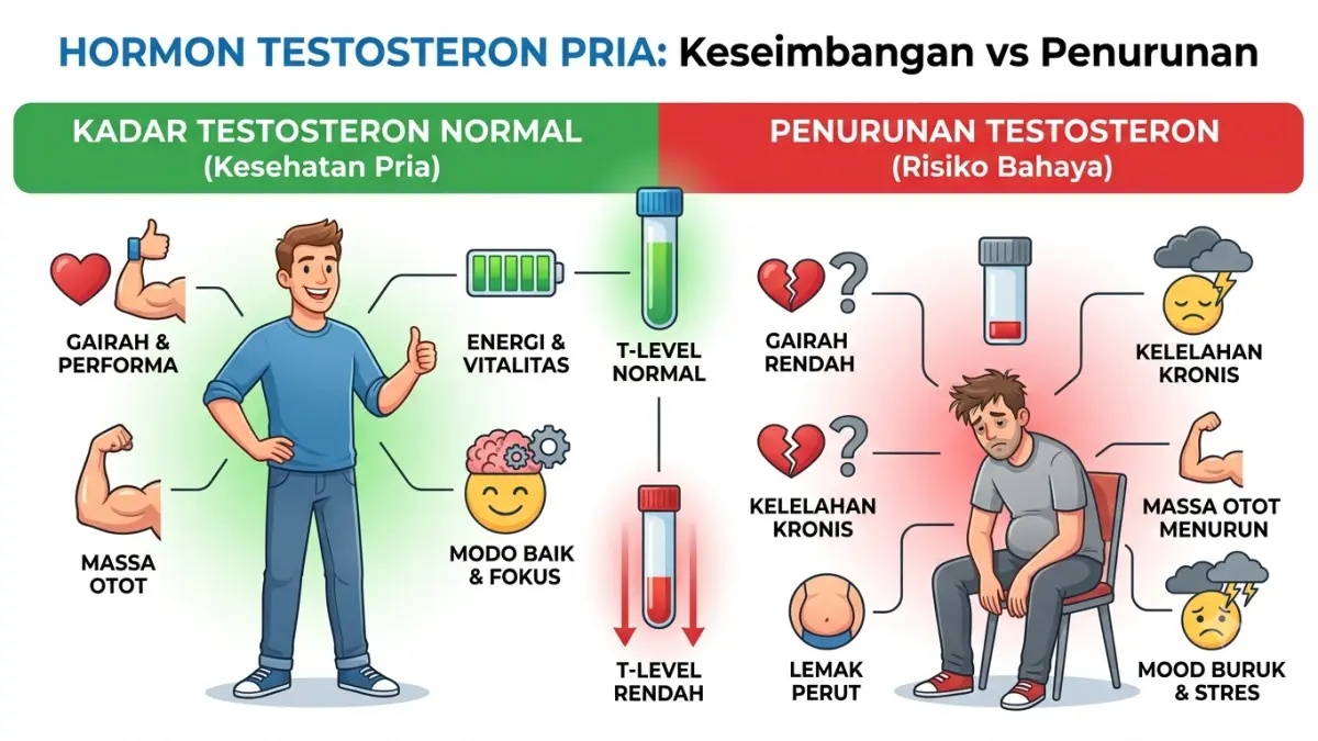 Ilustrasi kada testosteron. (AI)