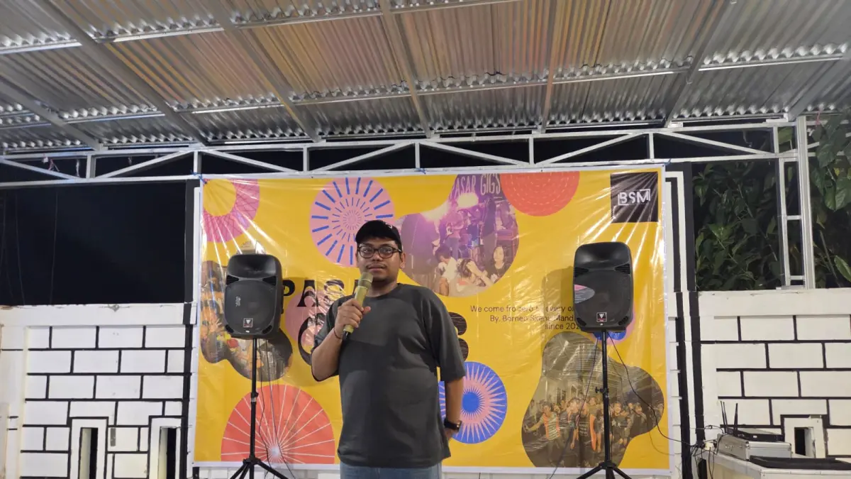 Juara 1 SUCI XI KompasTV, Rizky Prasetya tampil di Open Mic Stand Up Comedy Tenggarong (Elmo/Prokal.co)