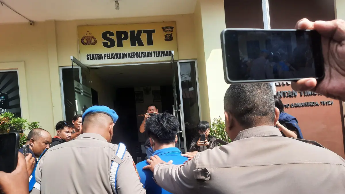 TS saat diamankan Polsek Samarinda Ulu.