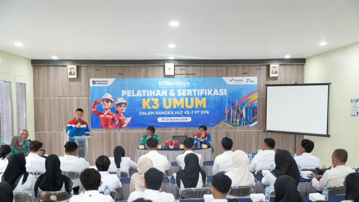 PT Kilang Pertamina Balikpapan (KPB) menyelenggarakan Pelatihan Bersertifikasi Keselamatan dan Kesehatan Kerja (K3) Umum bagi 70 warga Kota Balikpapan dan Kabupaten Penajam Paser Utara. 