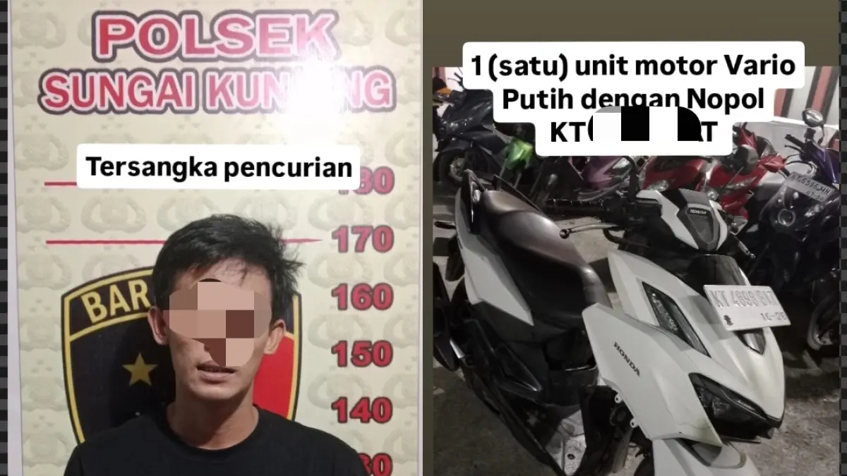 Tersangka dan barang bukti.