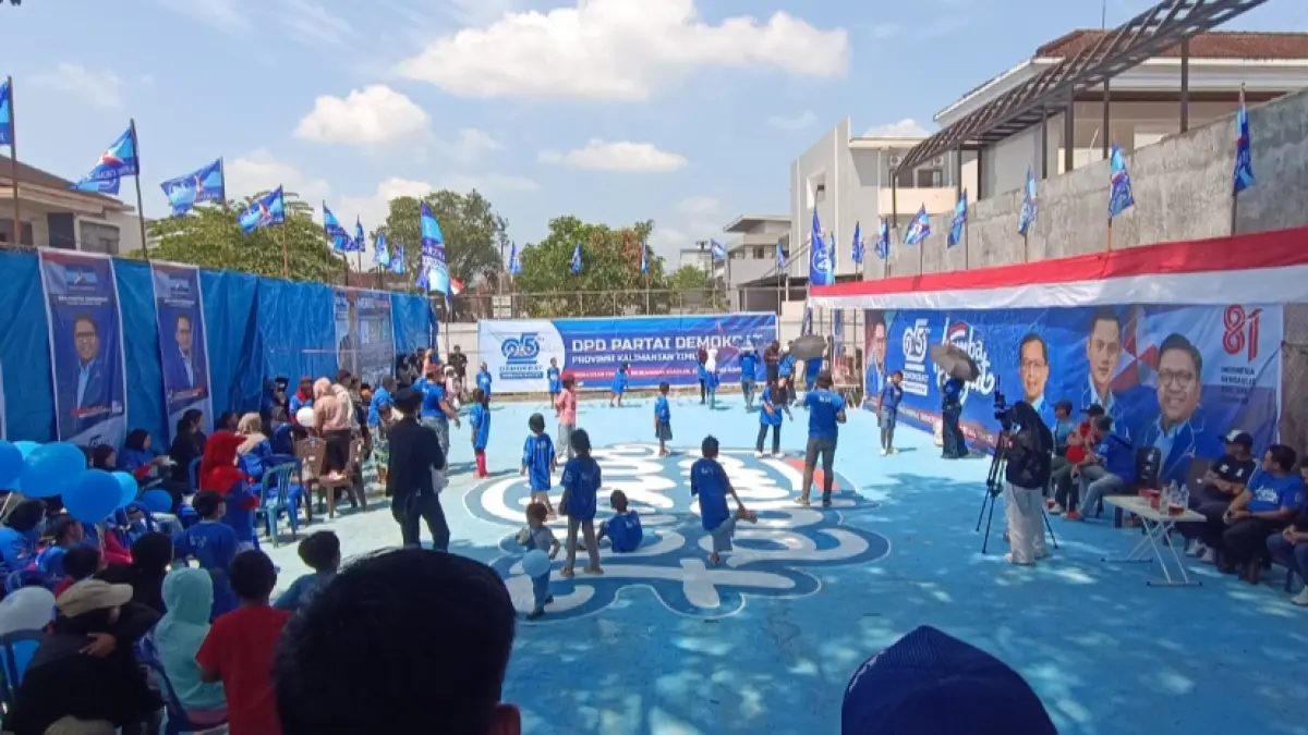 Partai Demokrat rayakan HUT RI dengan gelar lomba volly.