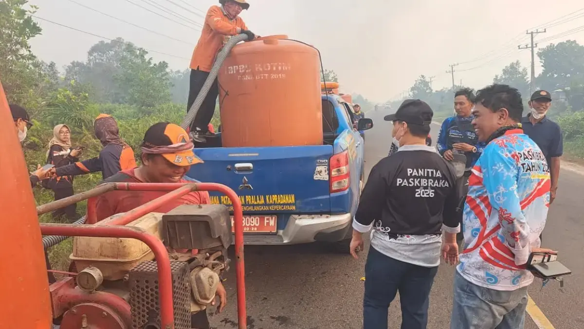 Sumber air di Kotim menipis untuk bantu padamkan karhutla.(Miftah/kaltengpos.jawapos.com)