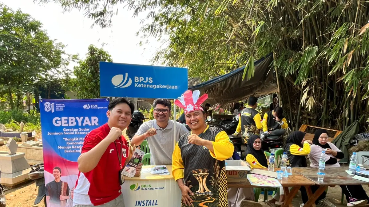 Kegiatan Gebyar Gerakan Sadar Jaminan Sosial Ketenagakerjaan sebagai momentum untuk meningkatkan kesadaran masyarakat akan pentingnya perlindungan jaminan sosial bagi para pekerja,