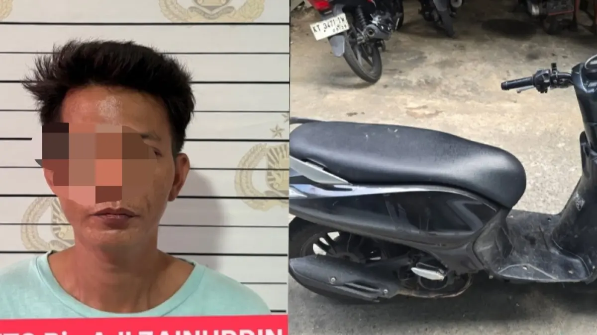 Tersangka dan barang bukti.