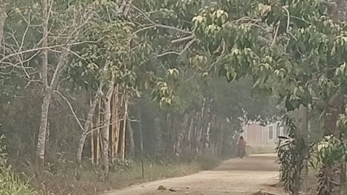 MENGKHAWATIRKAN: Kabut asap, jaraknya pandang semakin terbatas di Sendawar, Kubar. ISTIMEWA