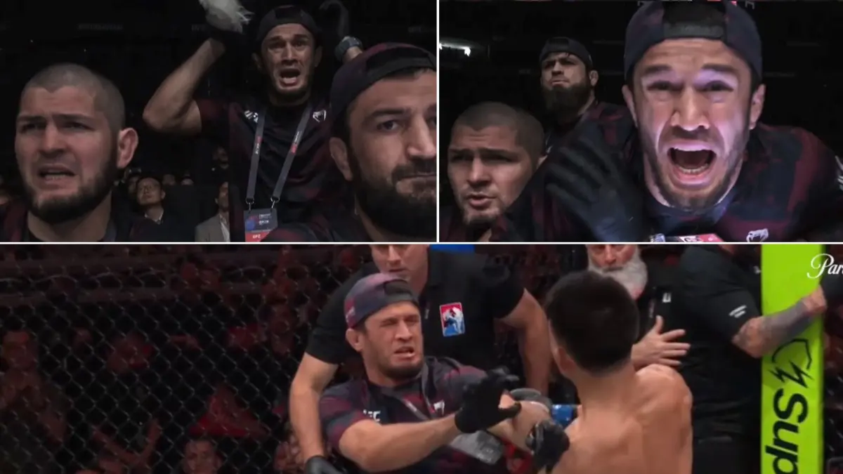 Reaksi Usman melihat kakaknya, Umar Nurmagomedov dipukul KO. Ia membantah akan memukul Song Yadong.