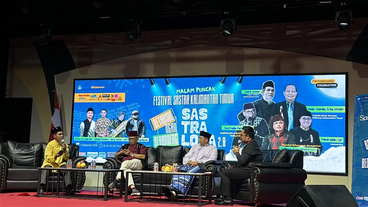 TRADISI: Malam puncak Sastraloka Etam Betarsul ngan Bedandeng digelar di Temindung Creative Hub, Samarinda, Sabtu, 5 September 2026. ISTIMEWA