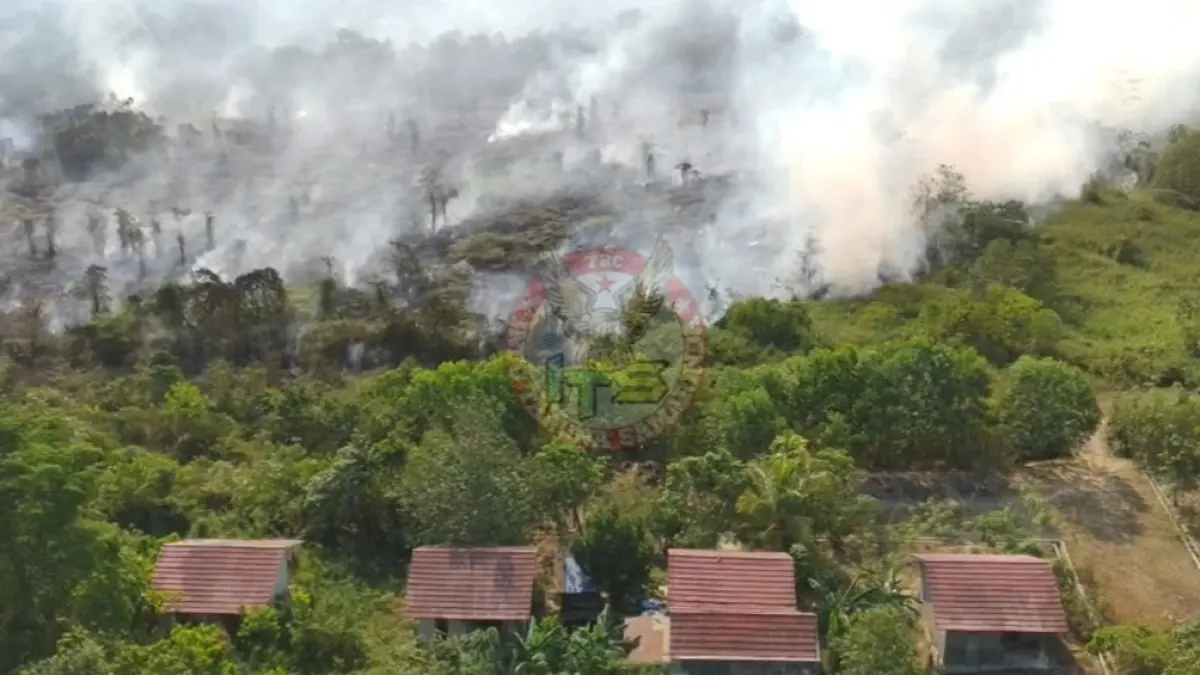 Kebakaran lahan di Samarinda.