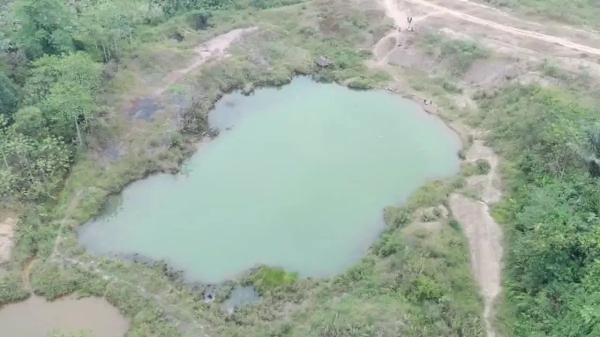 Lokasi lubang eks tambang di Jalan Teluk Kedondong, RT 22, Kelurahan Sempaja Utara, Kecamatan Samarinda Utara yang yang menelan korban jiwa seorang bocah.