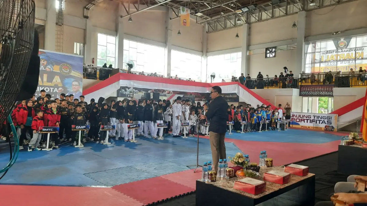 Wali Kota Samarinda, Andi Harun, saat membuka Kejuaraan Taekwondo Piala Wali Kota Samarinda 2026.