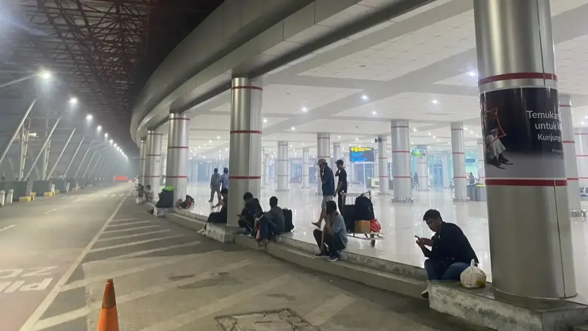 Suasana Bandar Udara Tjilik Riwut tak ada pergerakan pesawat pada Minggu, (20/9/2026).(Rifqi/Kalteng Pos)