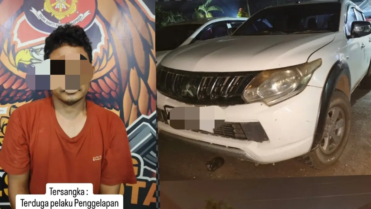 Tersangka dan barang bukti.