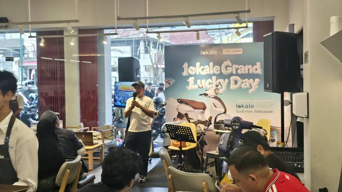Pengundian Yamaha Fazzio di kafe Locale Balikpapan.