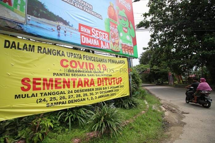 Pantai Manggar yang sepi akibat pandemi.