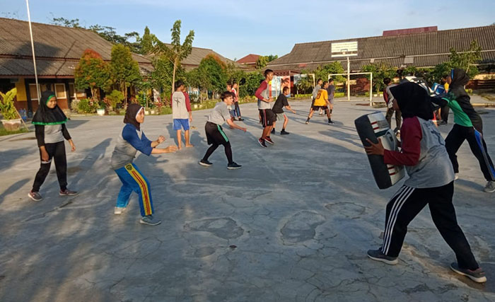 PERSIAPAN PORPROV: Atlet pencak silat Berau mulai menjalani TC untuk persiapan Popprov tahun ini.