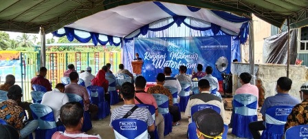 MERIAH: Waterboom Rinjani Makmur di Kampung Labanan Makmur telah diresmikan, kemarin (29/11). Sehingga menjadi tempat rekreasi baru yang sangat perlu dikunjungi warga Kampung Labanan Makmur dan sekitarnya.