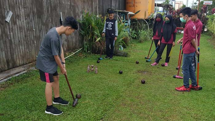 FOKUS: Atlet Cabor Woodball saat rutin berlatih beberapa waktu lalu untuk persiapan event tahun ini.