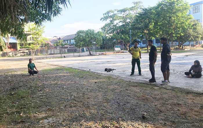 LATIHAN BERSAMA: Atlet pentaque rutin berlatih sebagai persiapan mengikuti kejuaraan provinsi (Kejurprov) tahun depan.