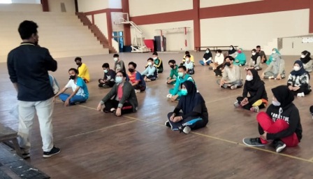 SELEKSI: Cabor drum band mulai melakukan seleksi atlet untuk persiapan Porprov 2022 mendatang.