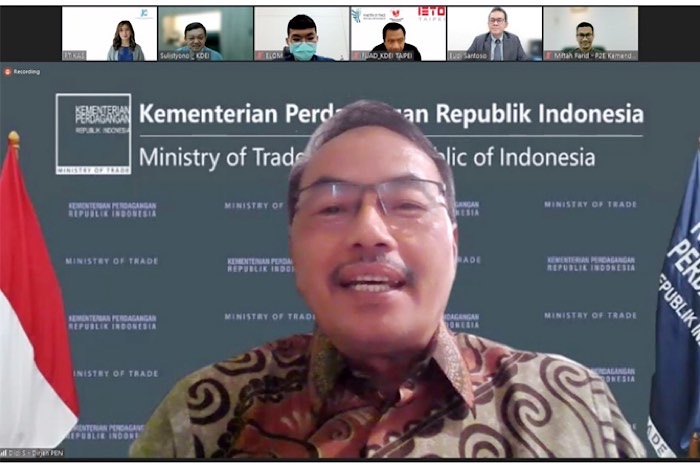 Direktur Jenderal Pengembangan Ekspor Nasional, Didi Sumedi melakukan pelepasan ekspor perdana 2 ton ikan kering dari pelabuhan Tanjung Mas, Semarang, ke Taiwan secara virtual pada Selasa (16 Nov).