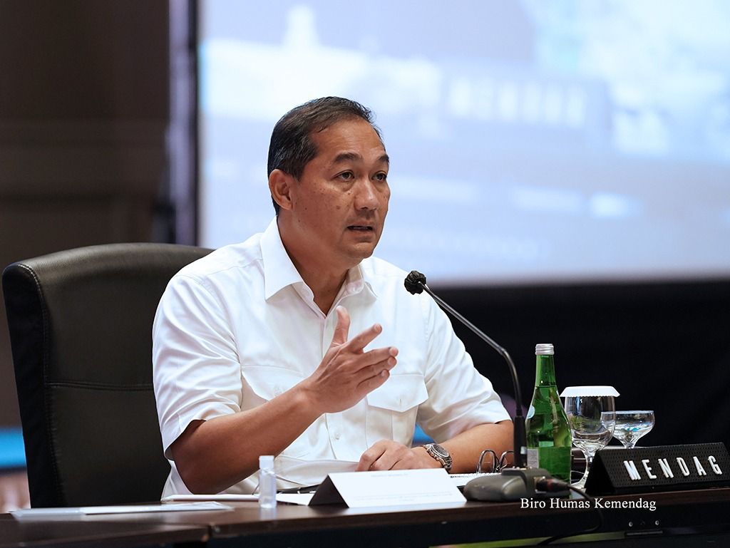 Mendag Muhammad Lutfi memberikan arahan dalam Rapat Koordinasi Nasional Stabilisasi Harga dan Ketersediaan Pasokan Barang Kebutuhan Pokok Menjelang Puasa dan Lebaran 2022/1443 H yang berlangsung di Surabaya, Jawa Timur, Jumat (18 Feb).