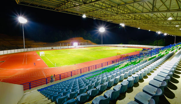 SIAP DIGUNAKAN: Stadion Olympic Mini Teluk Bayur telah menjalani uji coba dalam rangka persiapan Porprov VII Kaltim tahun 2022.