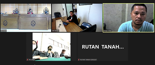 NAIK BANDING: Terdakwa Alfan saat menjalani sidang putusan yang dilakukan secara virtual dengan JPU Kejari Berau, beberapa waktu lalu.