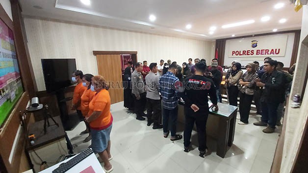 RILIS: Polres Berau menggelar rilis hasil tangkapan selama Operasi Pekat Mahakam 2023.