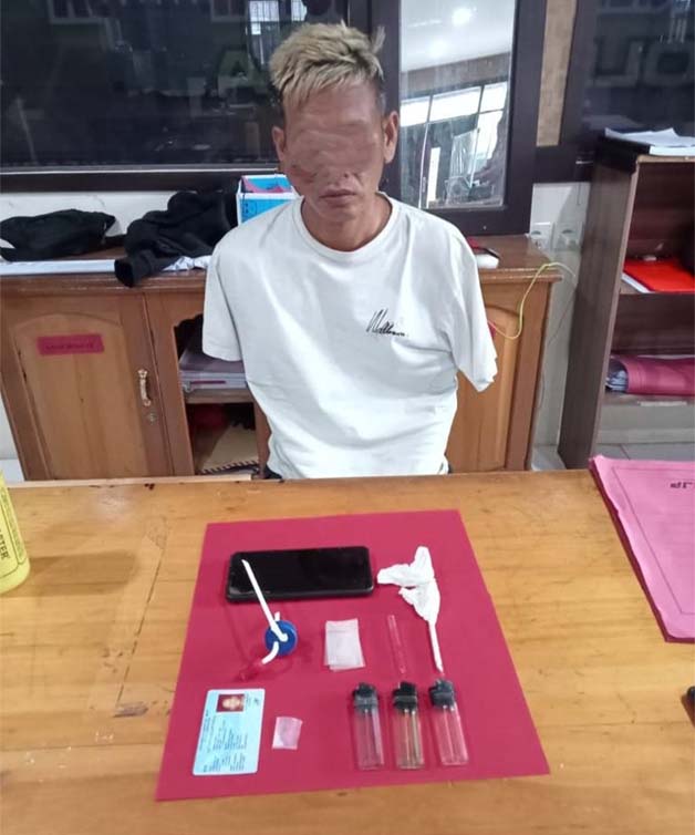 DIAMANKAN: Terduga penyalahgunaan narkotika dan barang bukti yang berhasil diamankan Satreskoba Polres Berau.