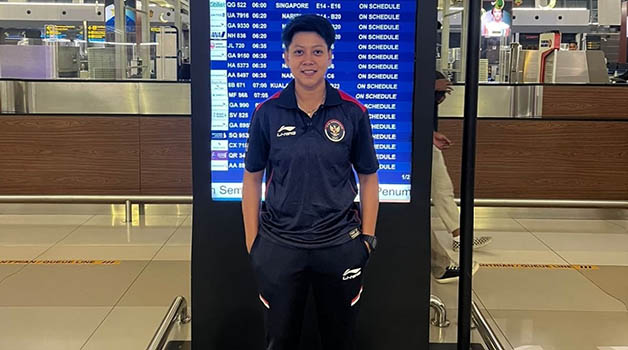 PERKUAT TIMNAS: Berlian Duma Pare, atlet asal Berau mulai bertolak ke Kamboja bersama tim Indonesia untuk mengikuti SEA Games 2023.