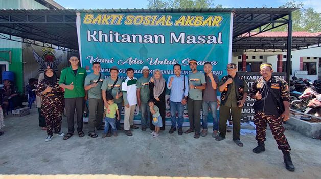 GELAR KHITAN MASSAL: Kolaborasi CB Motor Club, PT PAMA Jobsite Berau, dan beberapa perusahaan lainnya menggelar khitan massal di Kampung Gurimbang.