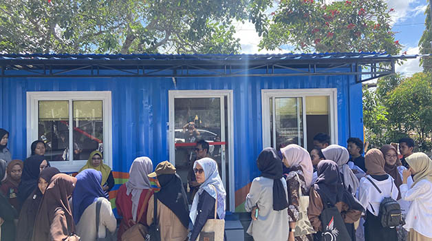 RUANG BACA TERBUKA: Dispusip Berau sedang mempersiapkan fasilitas untuk masyarakat untuk membaca buku dengan bersantai.