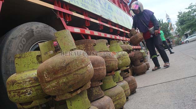 NAIK: Menjelang akhir tahun harga gas melon 3 Kg mengalami kenaikan di wilayah Tanjung Redeb.