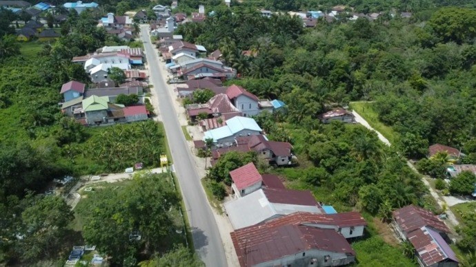 Penampakan sepinya Ngabang dari udara saat ritual Balala, Sabtu (27/5). (ISTIMEWA)