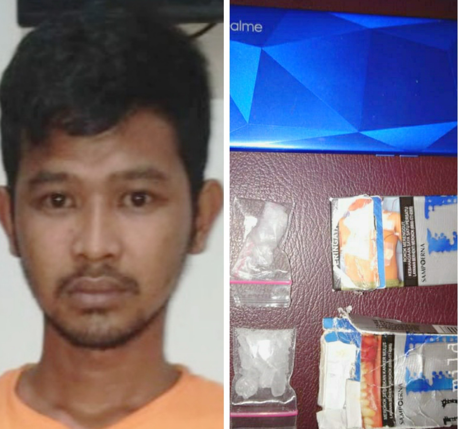 APES: Sabirin alias Birin (28) mengenakan baju tahanan dan menyandang status tersangka dalam kepemilikan narkotika jenis sabu. | Foto: Polres HSU untuk Radar Banjarmasin