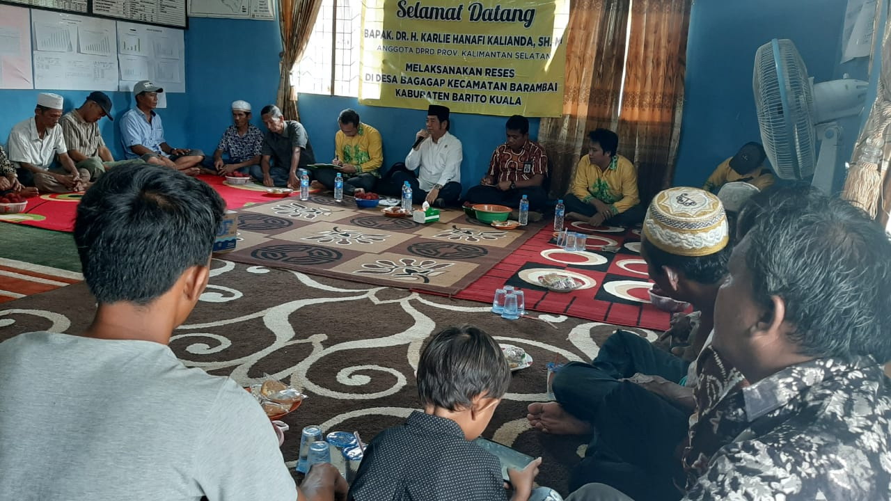 LANGKA: Anggota DPRD Kalsel, H Karli Hanafi Kalianda reses di sejumlah desa di Kabupaten Batola.
