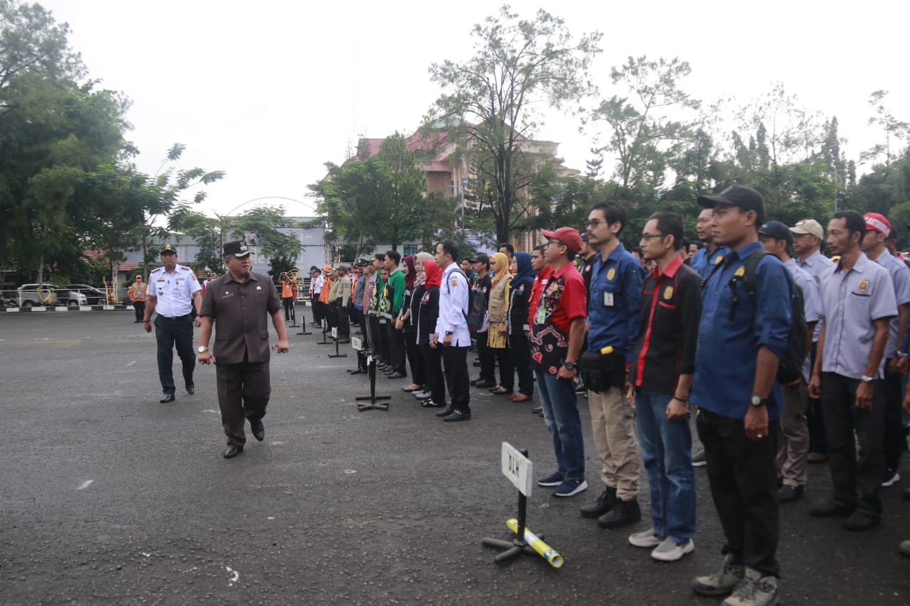 Apel Gabungan Persiapan Haul Abah Guru Sekumpul ke-15 Tahun 2020 di Lapangan Murjani yang digelar Pemerintah Kota Banjarbaru, Kamis (27/2) pagi. | FOTO: HUMAS DAN PROTOKOL PEMKO BANJARBARU