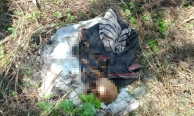 TENGKORAK: Warga perbatasan Desa Tabanio dan Sungai Bakau dikejutkan penemuan mayat yang sudah menjadi tengkorak. | Foto: Ist