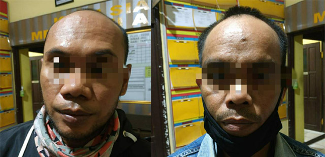 PELAKU: Dua pelaku diduga judi togel di Kelua yang diamankan Polres Tabalong.