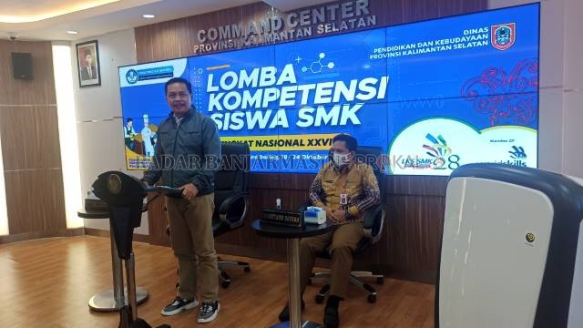 SAMBUTAN: Plt Gubernur Kalsel Rudy Resnawan pada pembukaan LKS SMK tingkat Nasional ke-27, kemarin (19/10). | FOTO: SUTRISNO/RADAR BANJARMASIN