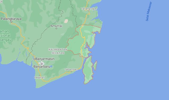 Peta Kalimantan Selatan. | Foto: Google Map