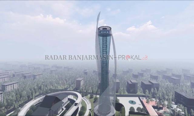 TERKENDALA DANA: Desain maket Tugu Nol Banjarmasin yang beredar beberapa waktu lalu. Pembangunannya diperkirakan menelan biaya Rp233 miliar. | FOTO: DOK/RADAR BANJARMASIN